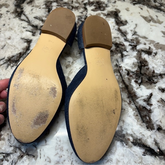 Talbots Spring Sienna Frannie D'orsay blye denim tassel loafers women's size 7.5 - Picture 6 of 7